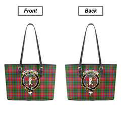 MacCulloch (McCulloch) Tartan Crest Leather Tote Bag