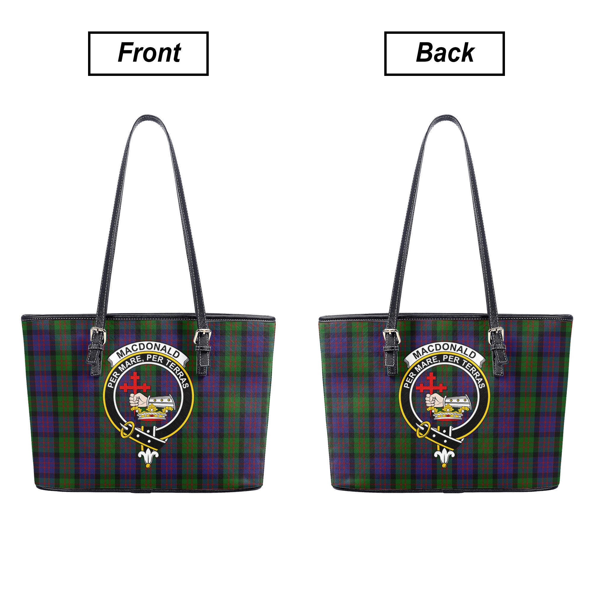 MacDonald Tartan Crest Leather Tote Bag