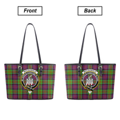 MacDonald (Clan Ranald) Tartan Crest Leather Tote Bag