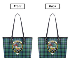 MacDonald of the Isles Hunting Ancient Tartan Crest Leather Tote Bag