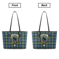 MacDonnell of Glengarry Ancient Tartan Crest Leather Tote Bag