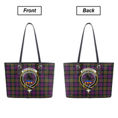 MacDonnell of Glengarry Modern Tartan Crest Leather Tote Bag