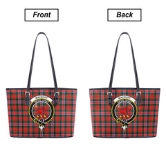 MacDuff Modern Tartan Crest Leather Tote Bag