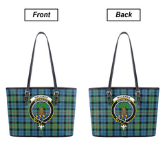 MacEwan Ancient Tartan Crest Leather Tote Bag