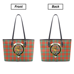 MacFie Ancient Tartan Crest Leather Tote Bag