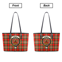 MacGill Modern Tartan Crest Leather Tote Bag