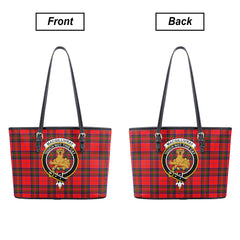 MacGillivray Modern Tartan Crest Leather Tote Bag