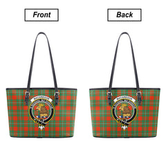 MacGregor Ancient Tartan Crest Leather Tote Bag