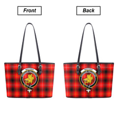 MacIver Modern Tartan Crest Leather Tote Bag