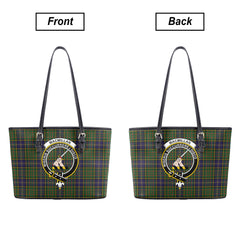 MacMillan Hunting Modern Tartan Crest Leather Tote Bag