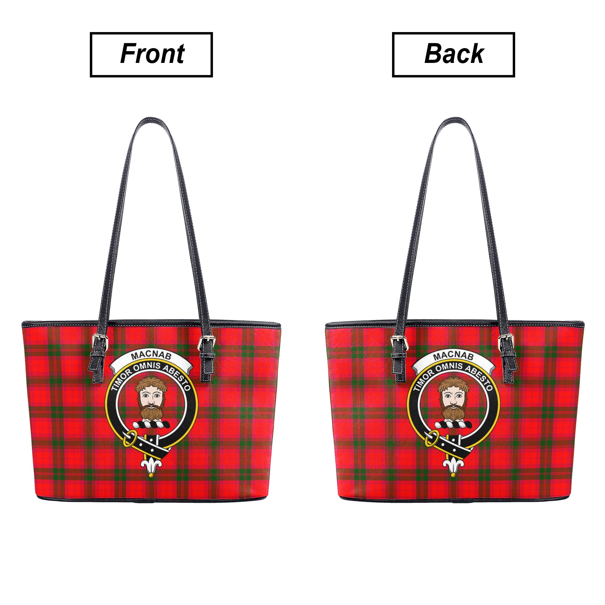 MacNab Modern Tartan Crest Leather Tote Bag