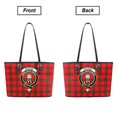 MacNab Modern Tartan Crest Leather Tote Bag