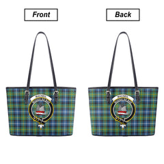 MacNeil of Barra Ancient Tartan Crest Leather Tote Bag