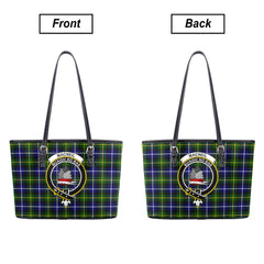 MacNeil of Barra Modern Tartan Crest Leather Tote Bag