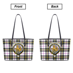 MacPherson Dress Modern Tartan Crest Leather Tote Bag