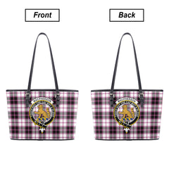 MacPherson Hunting Modern Tartan Crest Leather Tote Bag