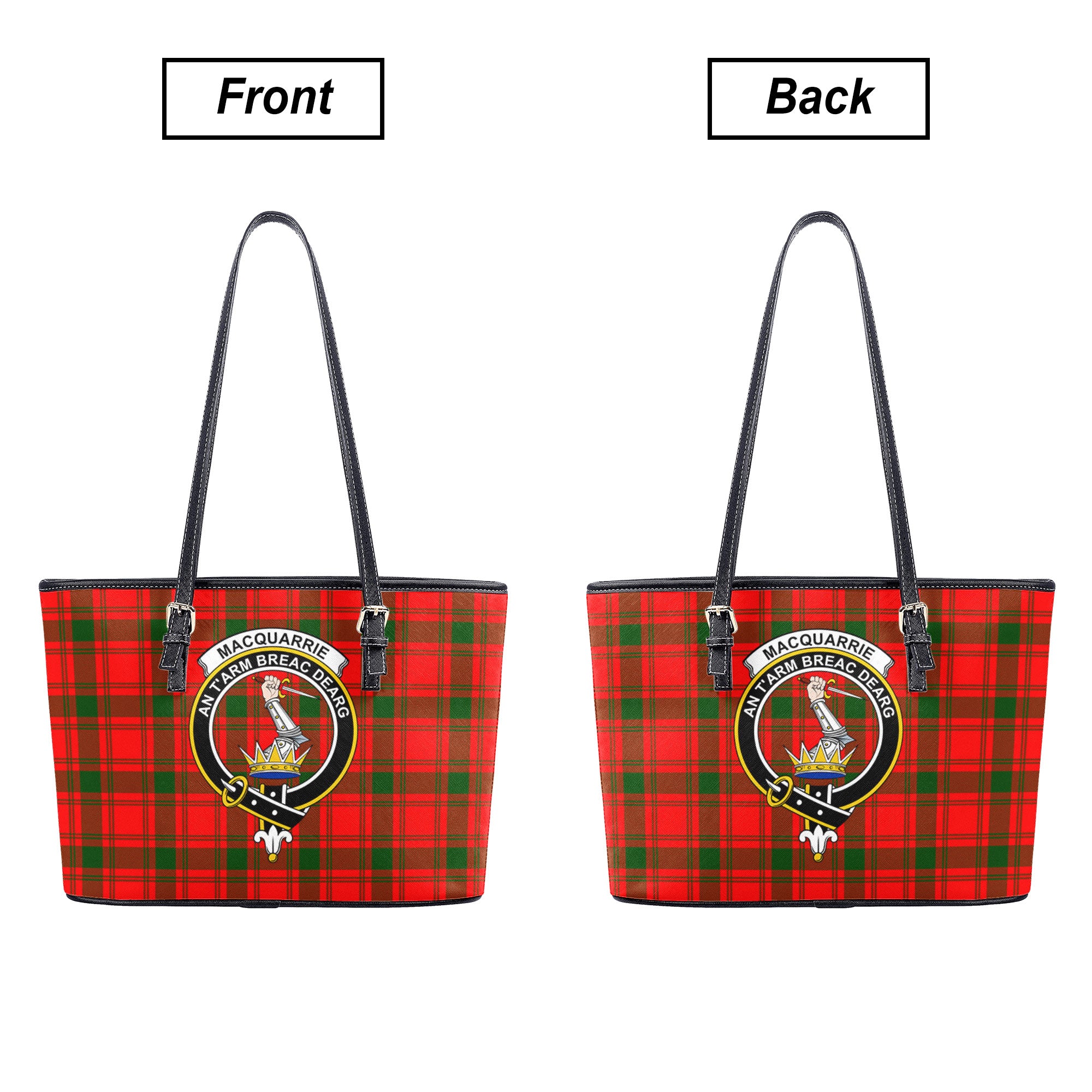 MacQuarrie Tartan Crest Leather Tote Bag