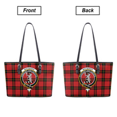 MacQueen Modern Tartan Crest Leather Tote Bag