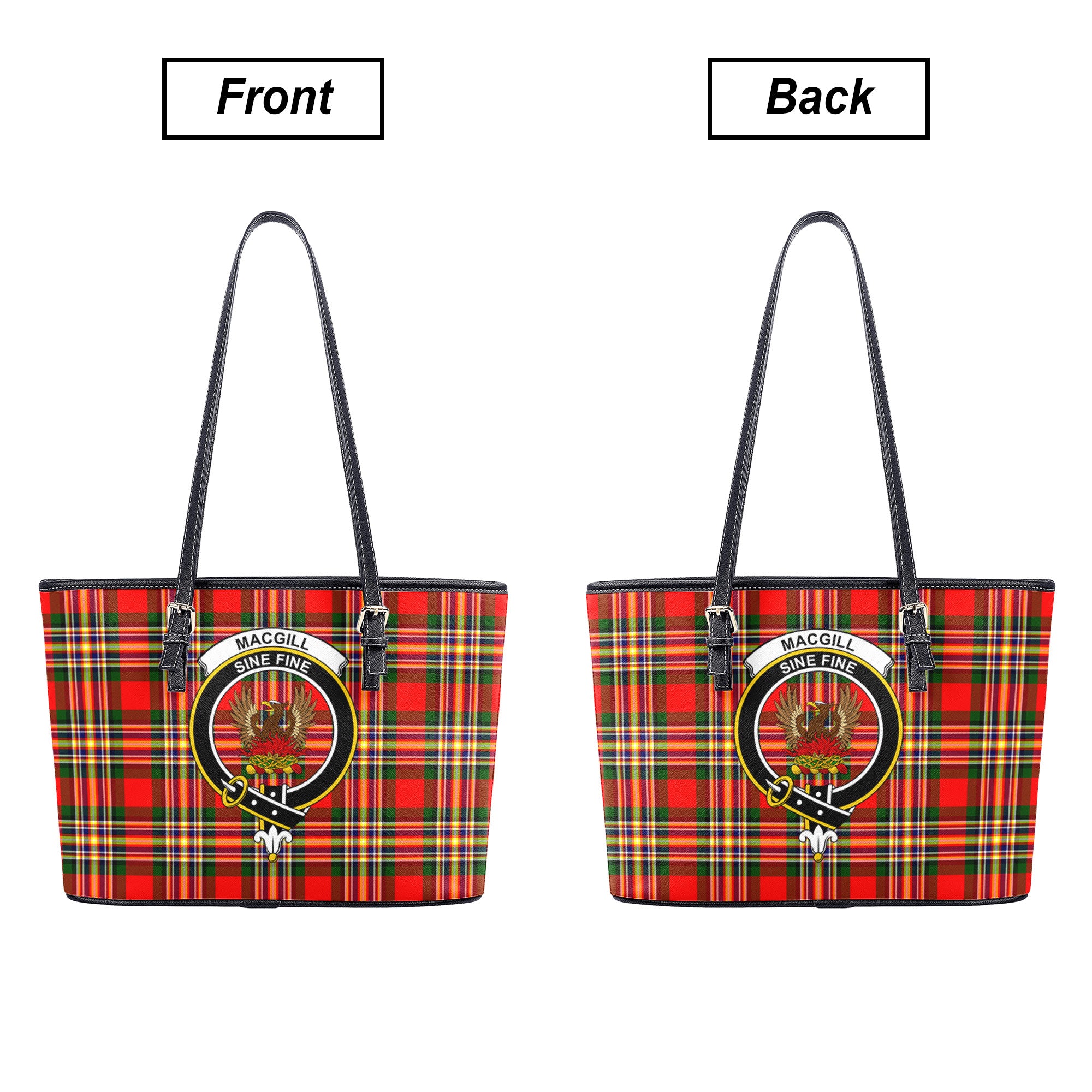 Makgill Tartan Crest Leather Tote Bag