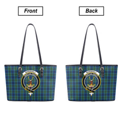 Marshall Tartan Crest Leather Tote Bag