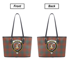 Matheson Ancient Tartan Crest Leather Tote Bag