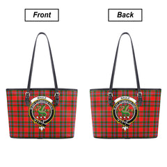 Maule Tartan Crest Leather Tote Bag