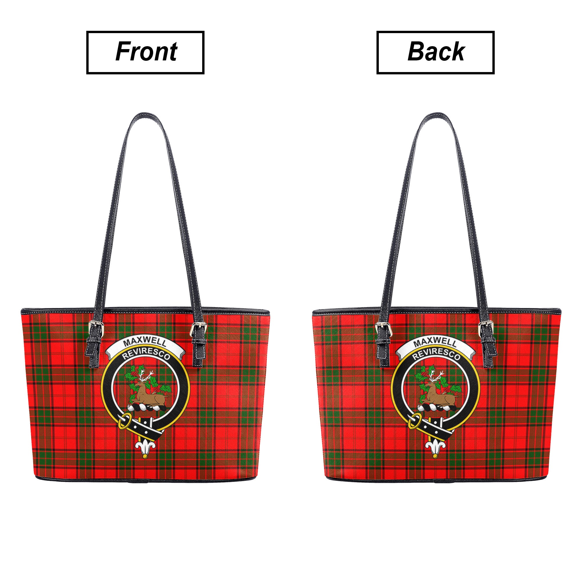 Maxwell Modern Tartan Crest Leather Tote Bag