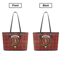 McAlister Modern Tartan Crest Leather Tote Bag