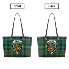 McAlpine Ancient Tartan Crest Leather Tote Bag