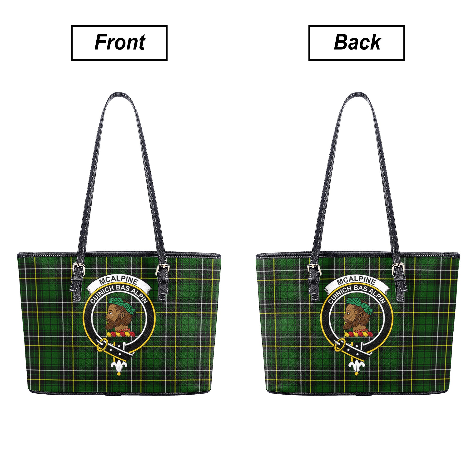 McAlpine Modern Tartan Crest Leather Tote Bag