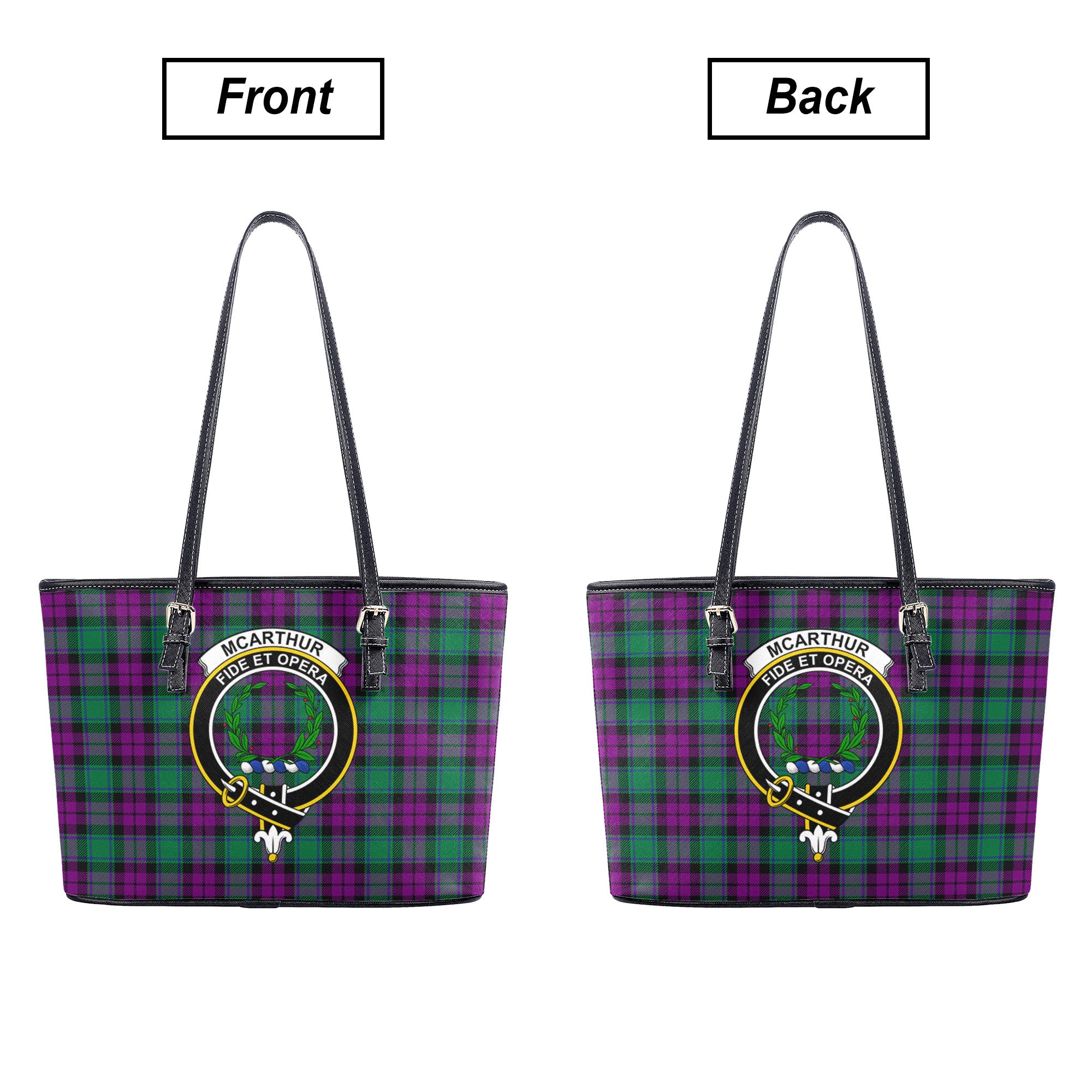 McArthur – Milton Tartan Crest Leather Tote Bag