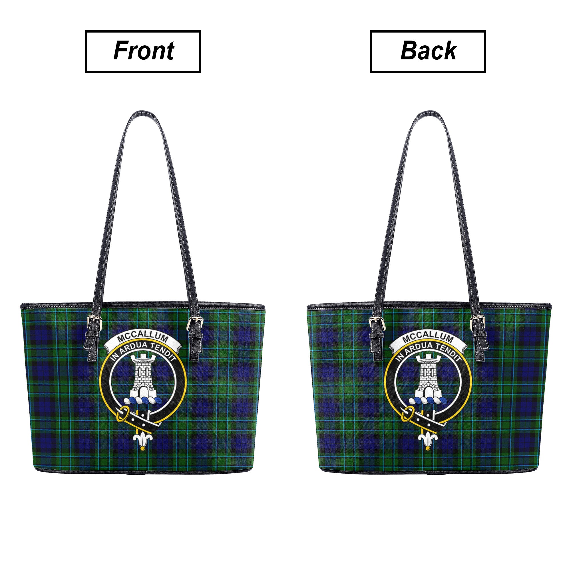 McCallum Modern Tartan Crest Leather Tote Bag