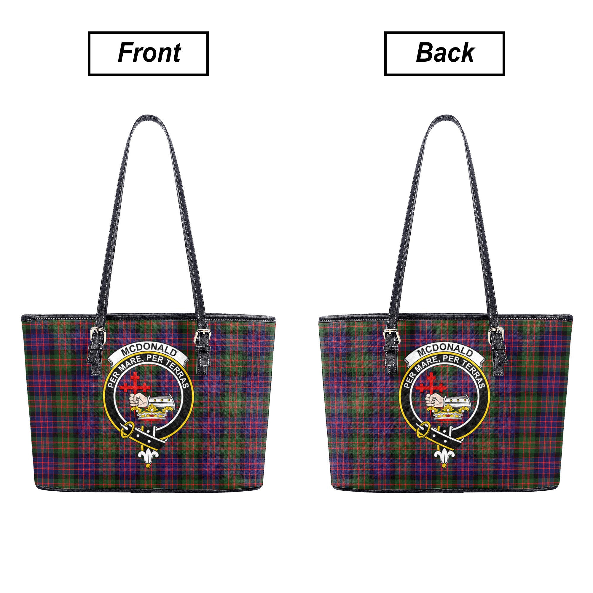 McDonald Modern Tartan Crest Leather Tote Bag