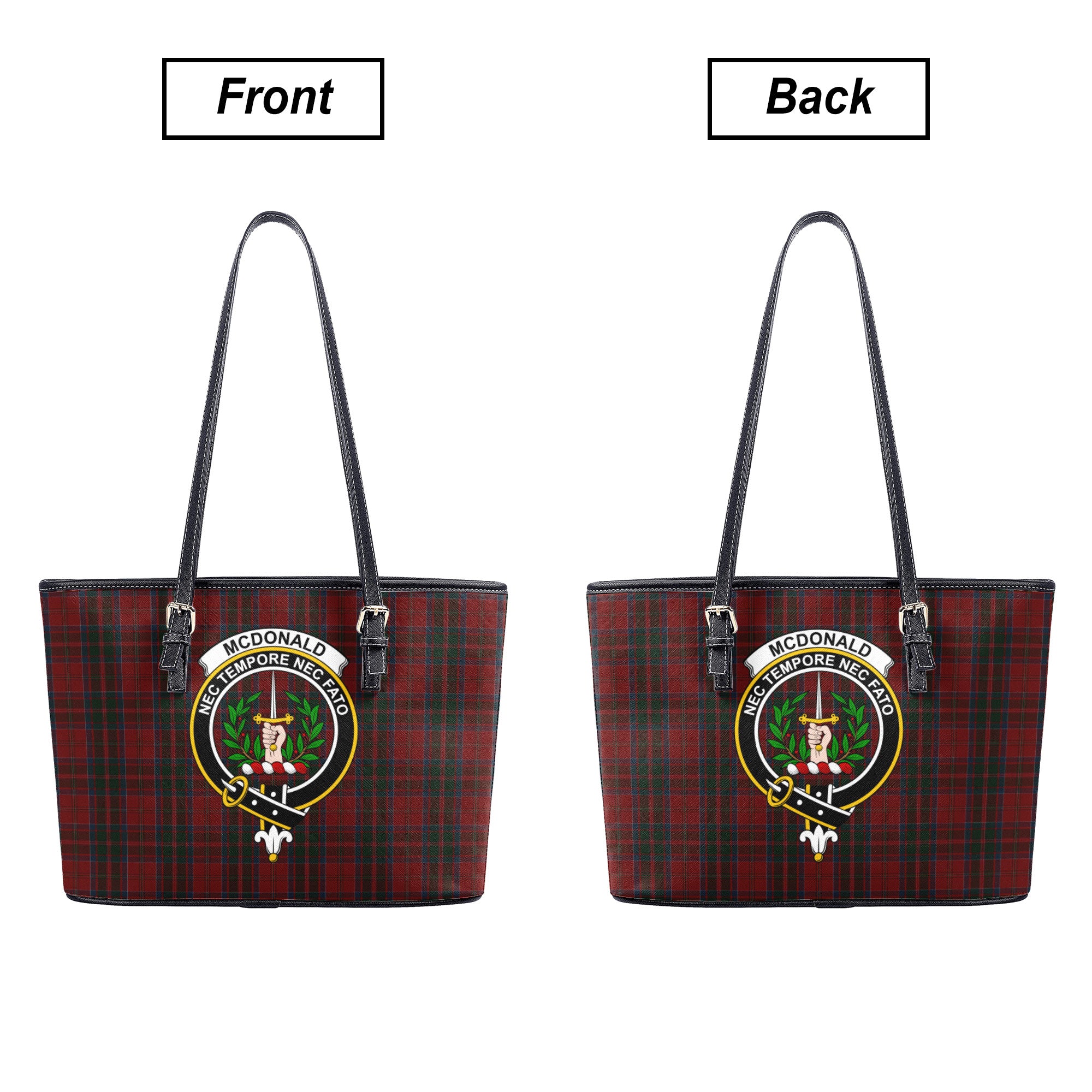 McDonald of Glencoe Tartan Crest Leather Tote Bag