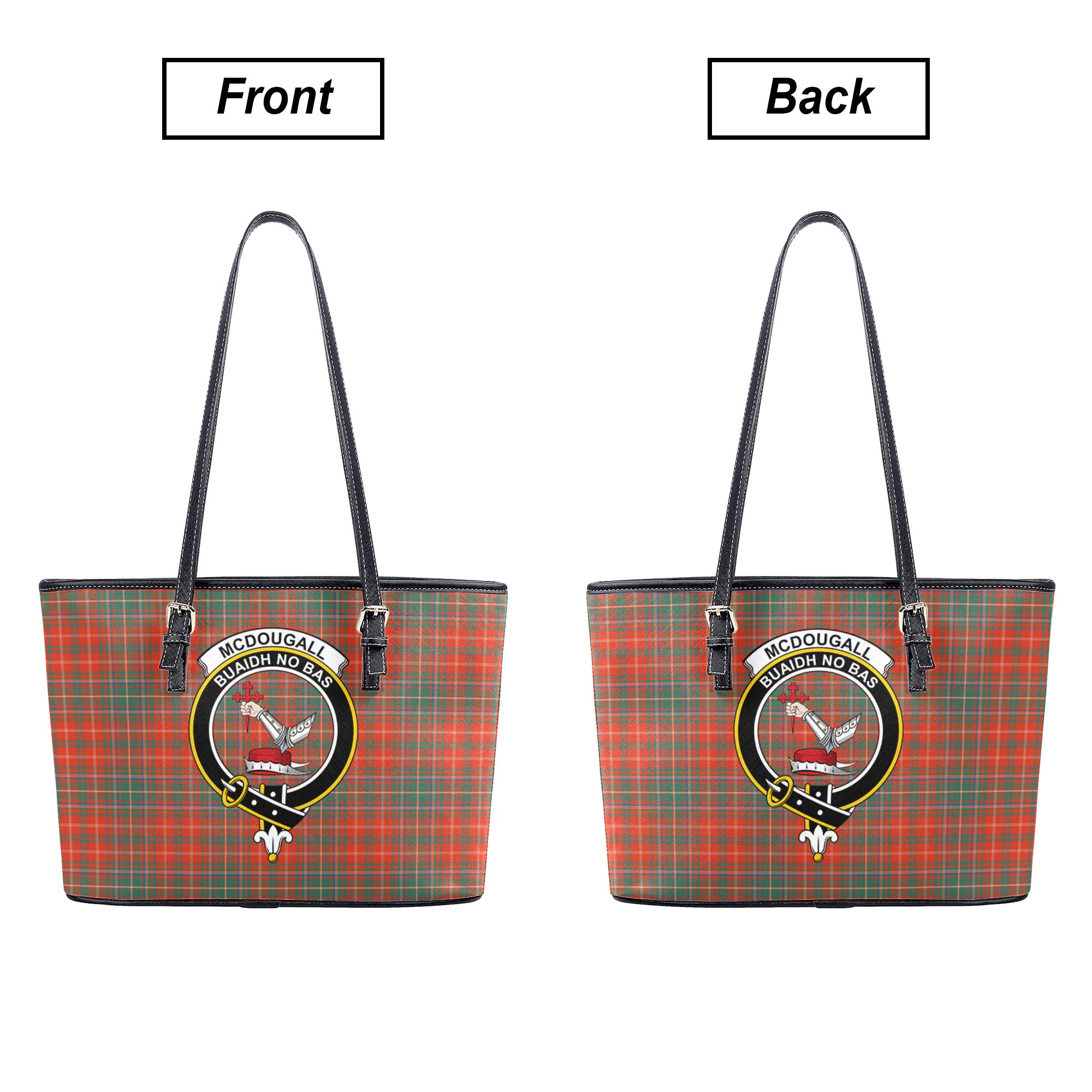 McDougall Ancient Tartan Crest Leather Tote Bag