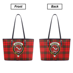 McDougall Modern Tartan Crest Leather Tote Bag