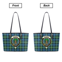 McEwan Ancient Tartan Crest Leather Tote Bag