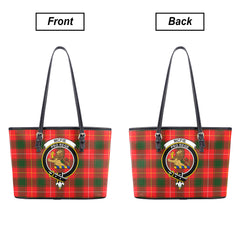 McFie Tartan Crest Leather Tote Bag