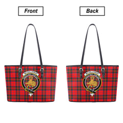 McGillivray Modern Tartan Crest Leather Tote Bag