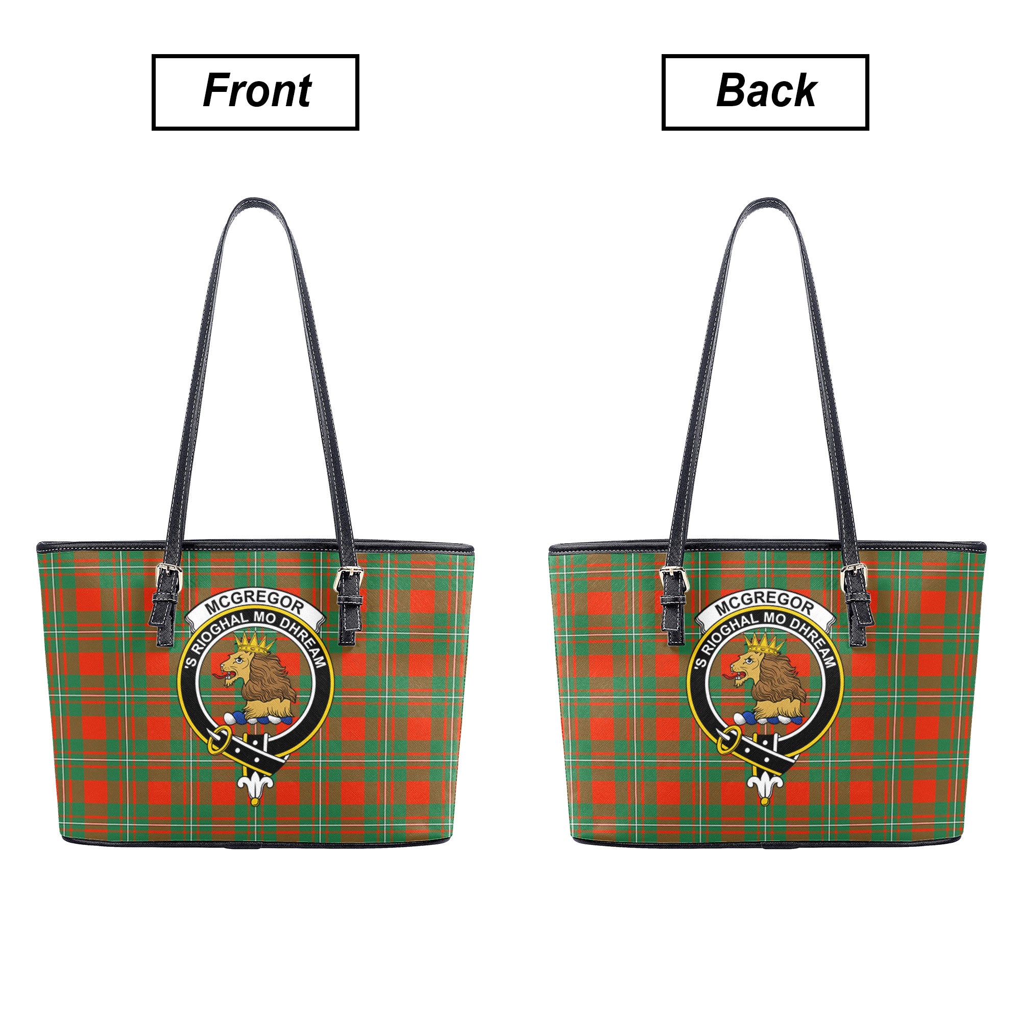 McGregor Ancient Tartan Crest Leather Tote Bag