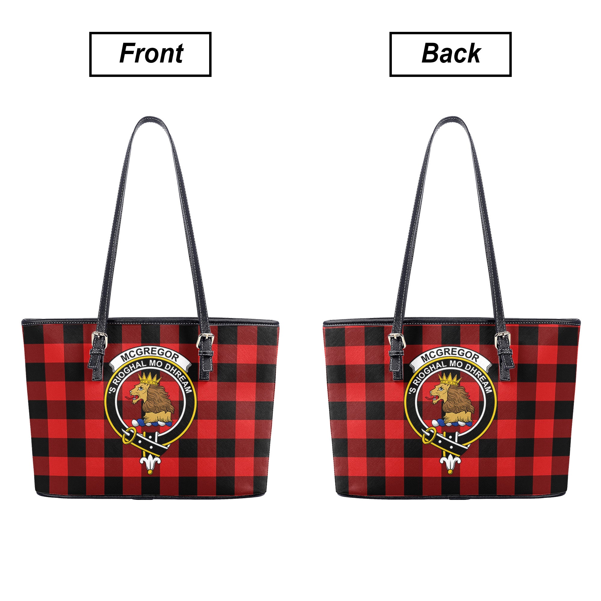 McGregor Rob Roy Modern Tartan Crest Leather Tote Bag