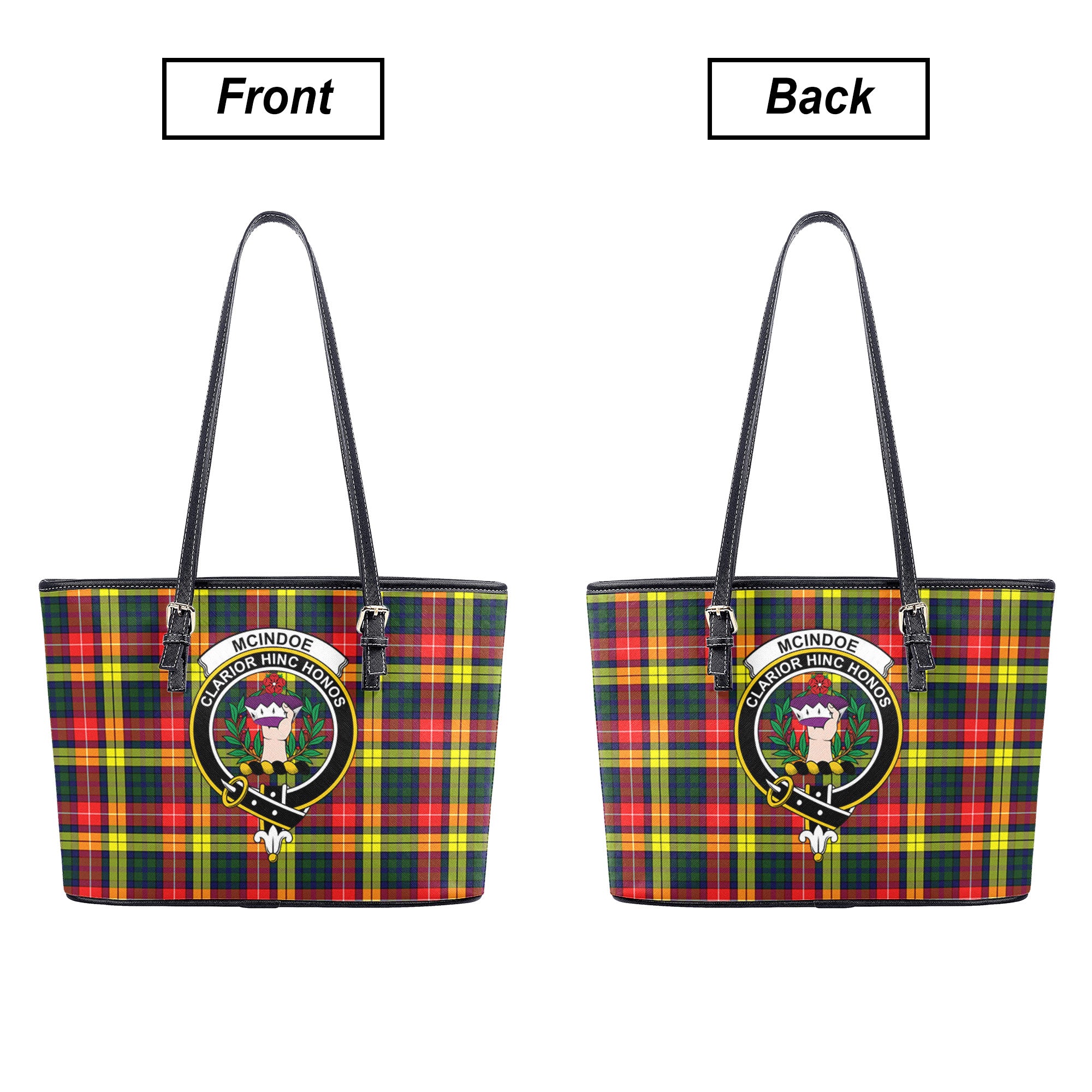 McIndoe Tartan Crest Leather Tote Bag