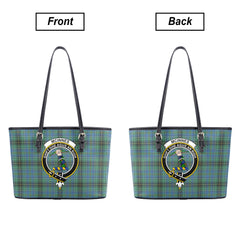 McInnes Ancient Tartan Crest Leather Tote Bag