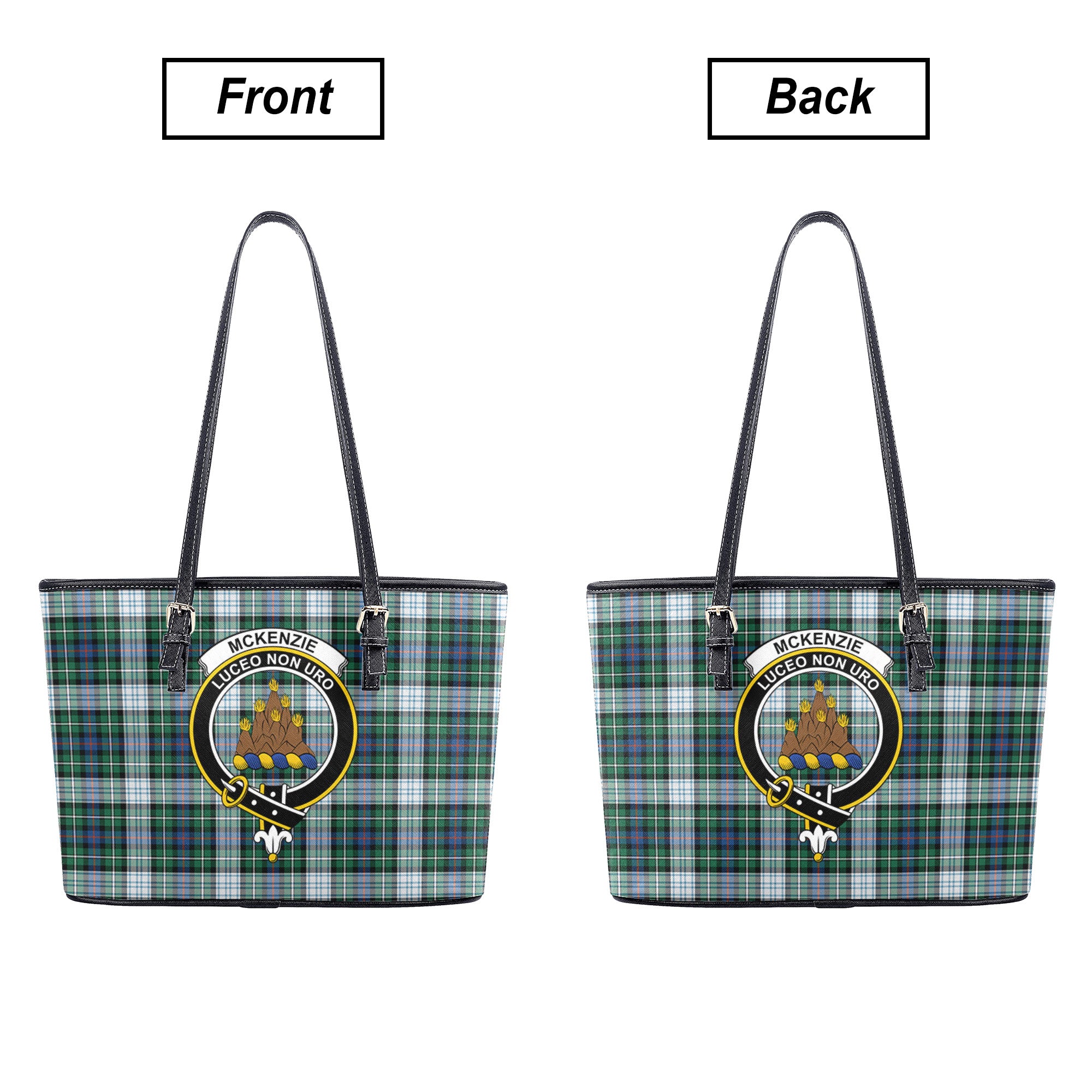 McKenzie Dress Ancient Tartan Crest Leather Tote Bag