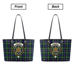 McKenzie Modern Tartan Crest Leather Tote Bag