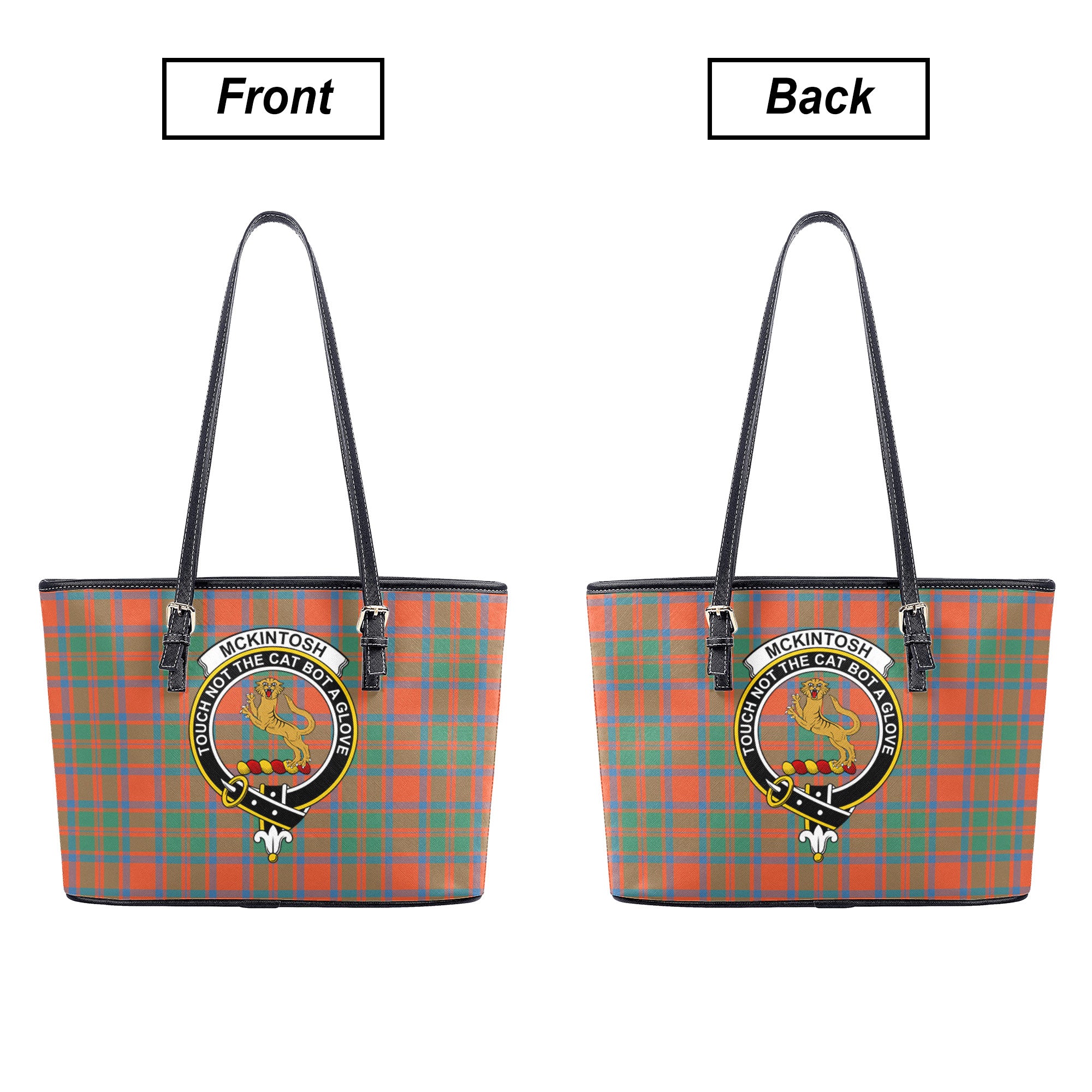 McKintosh Ancient Tartan Crest Leather Tote Bag