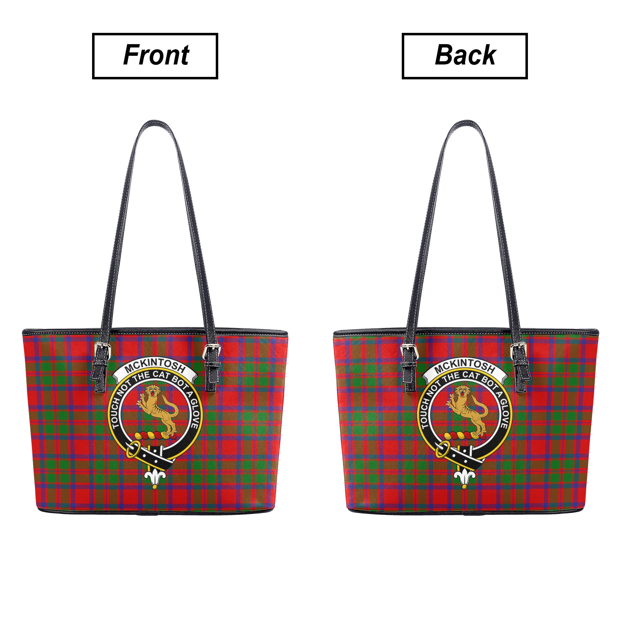 McKintosh Modern Tartan Crest Leather Tote Bag