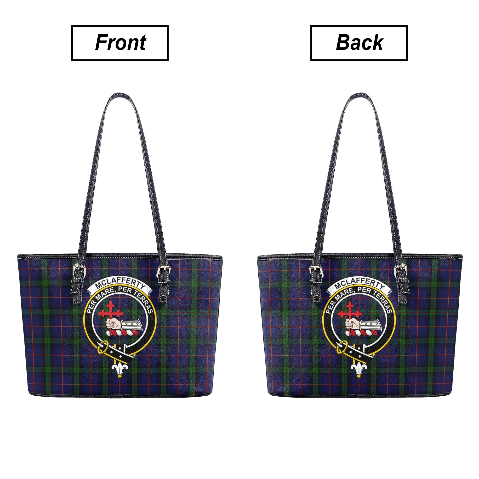 McLafferty Tartan Crest Leather Tote Bag