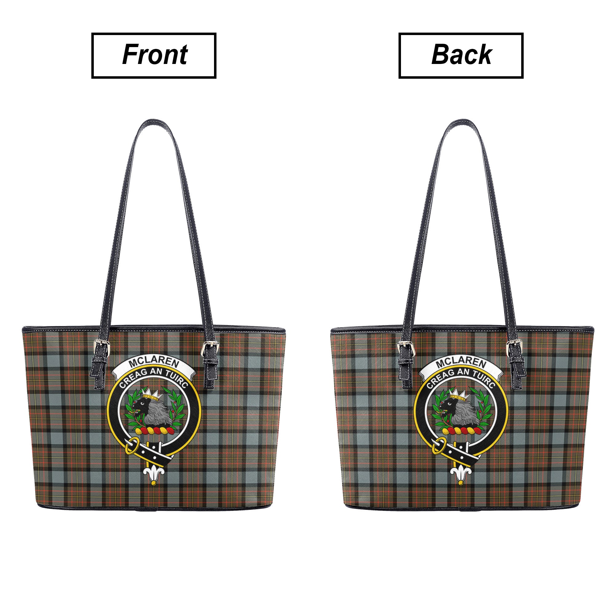 McLaren Weathered Tartan Crest Leather Tote Bag