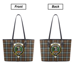 McLaren Weathered Tartan Crest Leather Tote Bag